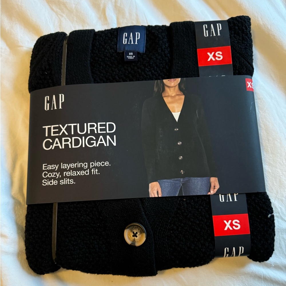 Gap Textured Black Cardigan xs NWT